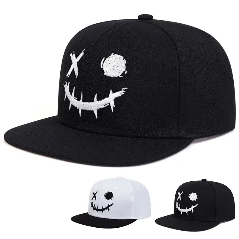 Unisex XO Smiling Face Embroidery Hip-hop Hats