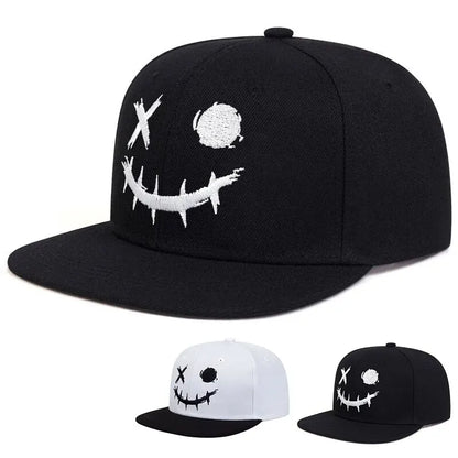 Unisex XO Smiling Face Embroidery Hip-hop Hats