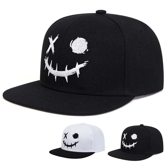 Unisex XO Smiling Face Embroidery Hip-hop Hats