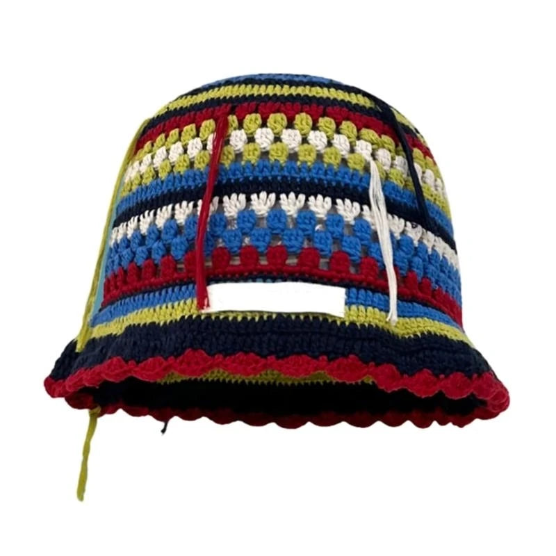 Lightweight Crochet Color Matching Girl Bucket Hat