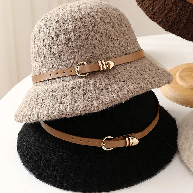 Women’s Knitted Winter Windproof Bucket Hat