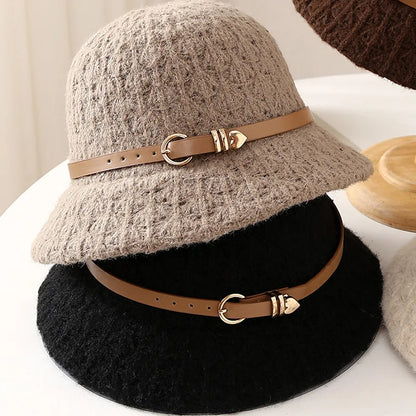 Women’s Knitted Winter Windproof Bucket Hat