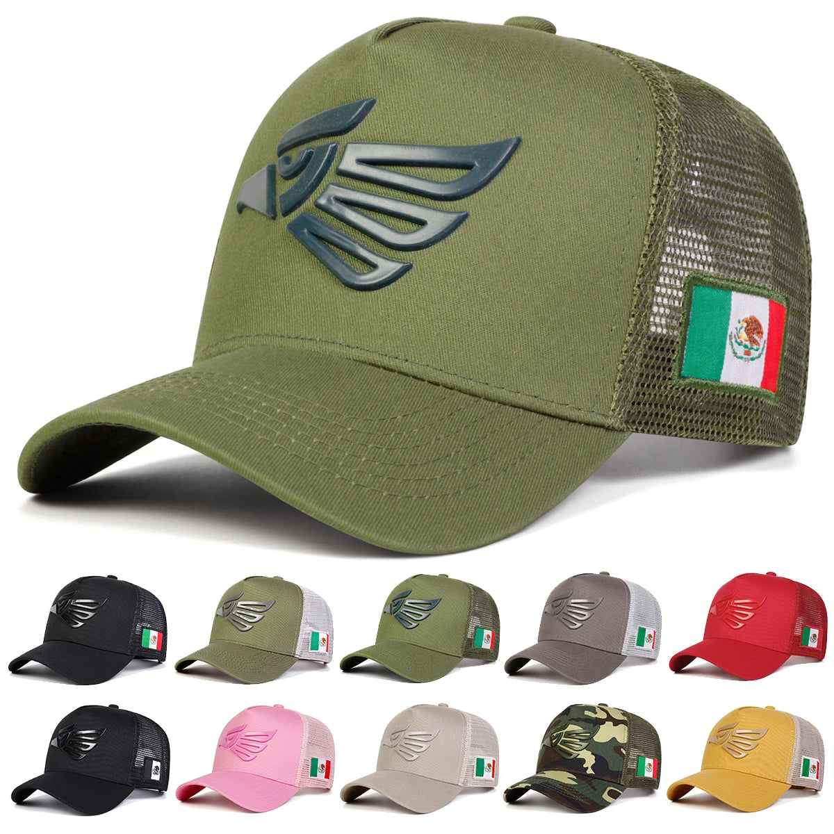 Unisex Mexican Eagle Label Adjustable Baseball Cap