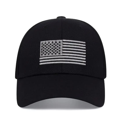 USA Flag Embroidered Solid Color Duckbill Baseball Hat