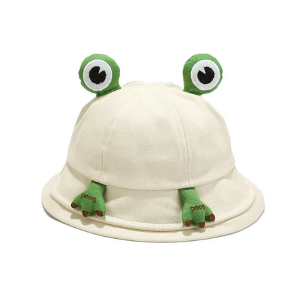 Kids Cartoon Frog Bucket Hat with Ears