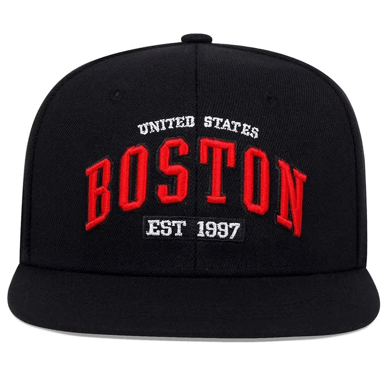 Unisex BOSTON Letter Embroidery Hip-hop Hats
