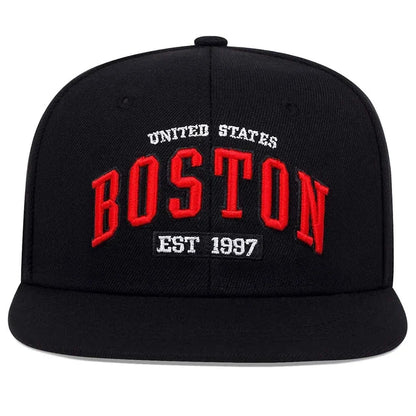 Unisex BOSTON Letter Embroidery Hip-hop Hats