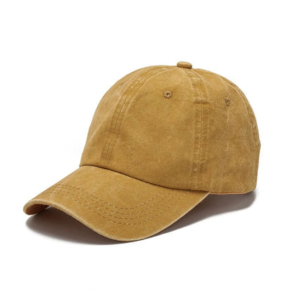 Solid Washed Denim Vintage Baseball Cap