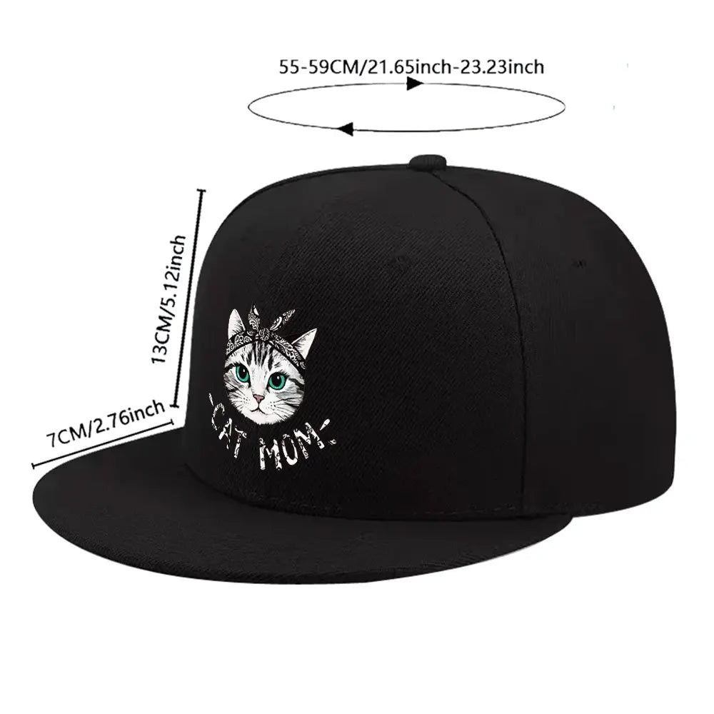 Cat Mom Bandana Graphic Street Snapback Cap