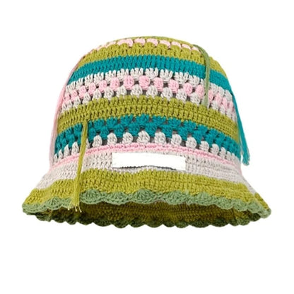 Lightweight Crochet Color Matching Girl Bucket Hat