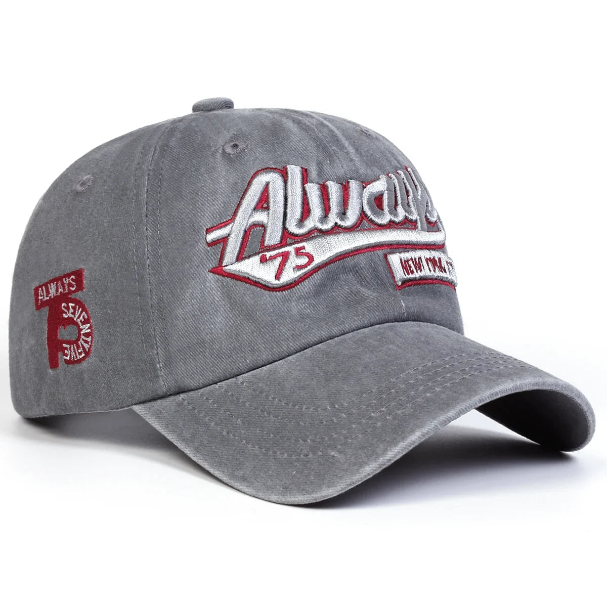 Always 75 Embroidered Washed Unisex Baseball Cap
