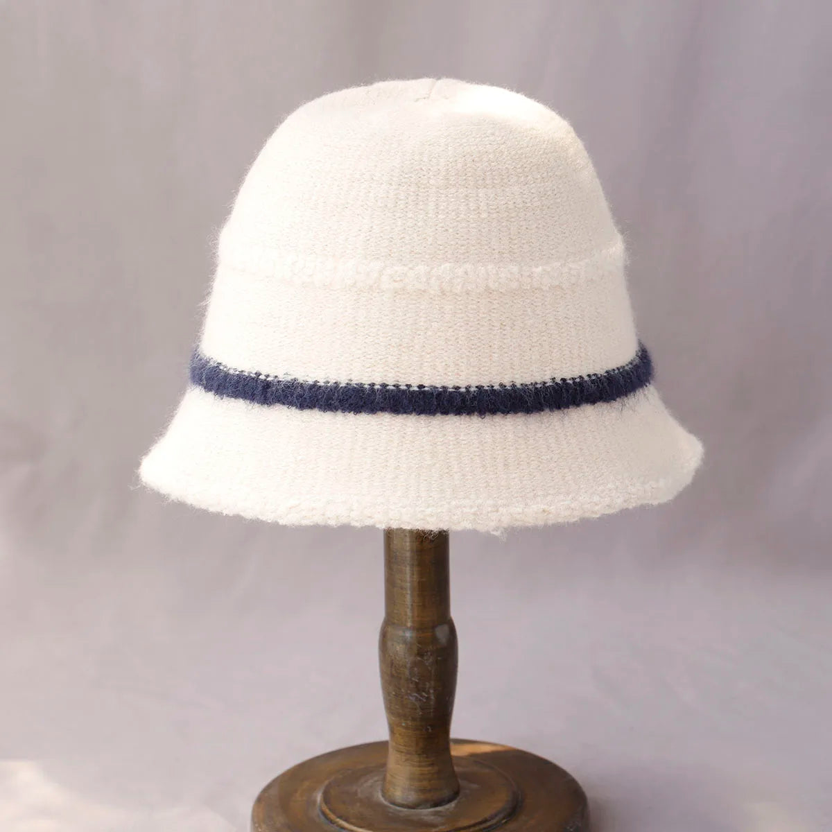 Striped Wool Knitted Bucket Hat