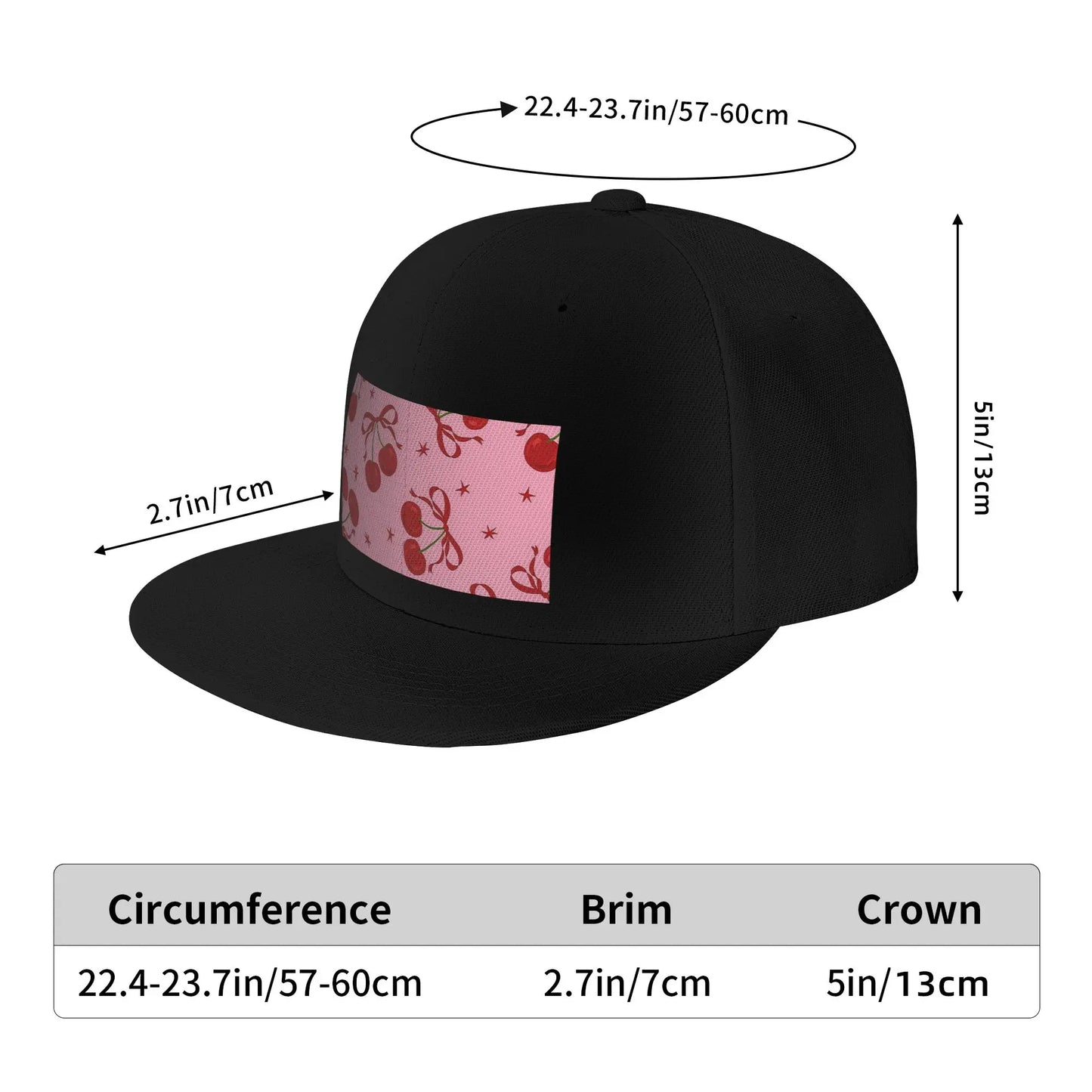 Cherry Pattern Casual Snapback Cap