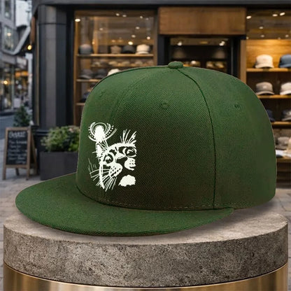 Abstract Cat Face Print Street Snapback Cap