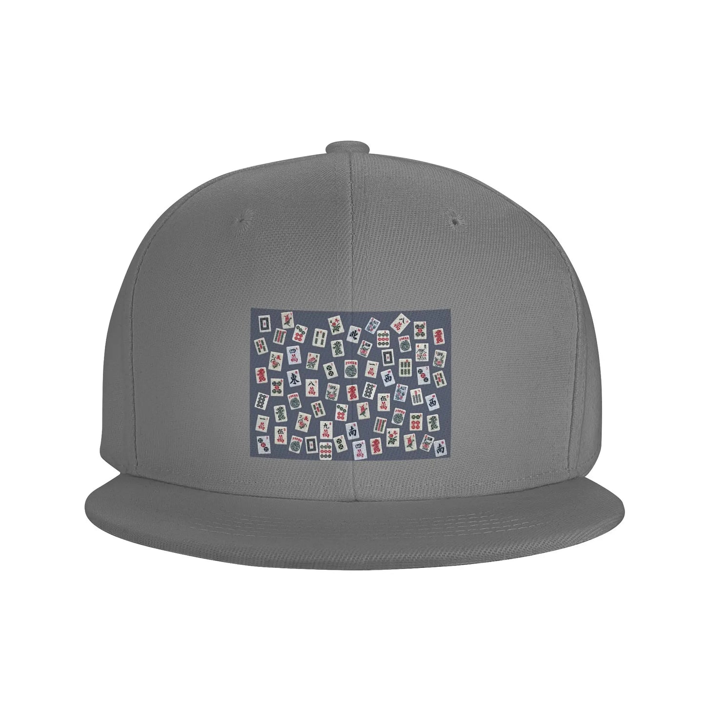 Blue Mahjong Tile Game Pattern Snapback Cap