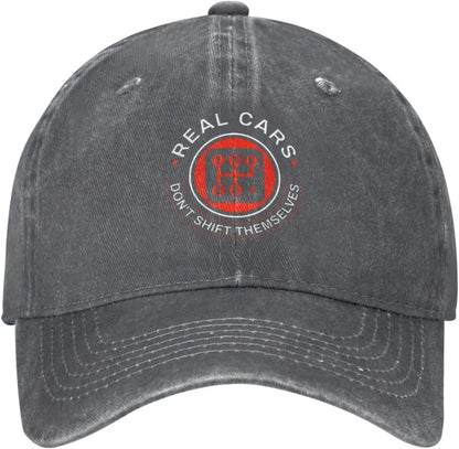 Real Cars Dont Shift Themselves Vintage Baseball Cap