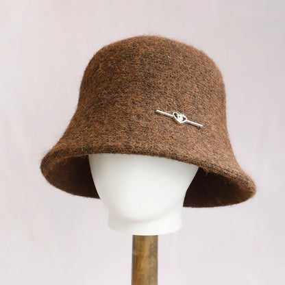 Vintage Foldable Wool Winter Bucket Hat