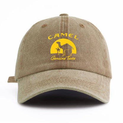 Camel Print Washed Baseball Cap