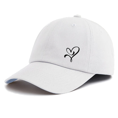 Minimalist Heart Print Retro Dad Baseball Cap
