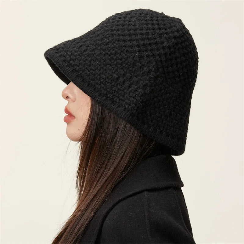 Japanese Vintage Knit Winter Bucket Hat