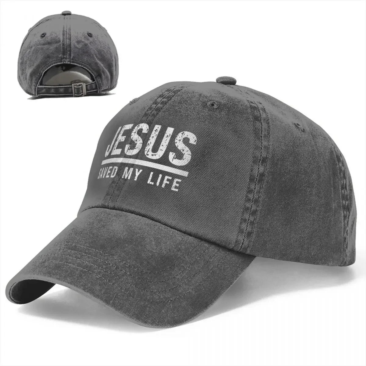 Jesus Saved My Life Washed Cotton Baseball Cap