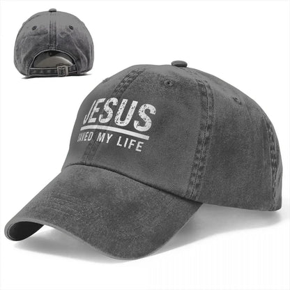 Jesus Saved My Life Washed Cotton Baseball Cap