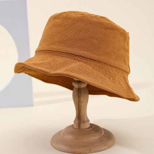 Retro Corduroy Winter Bucket Hat