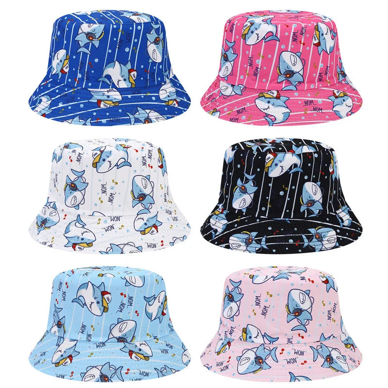 Cute Shark Cartoon Kids Bucket Hat