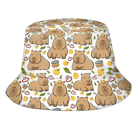 Cute Capybara Print Summer Bucket Hat