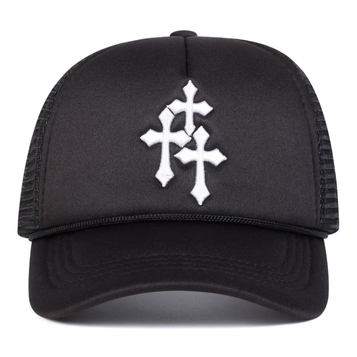 Unisex Cross Embroidery Baseball Net Caps