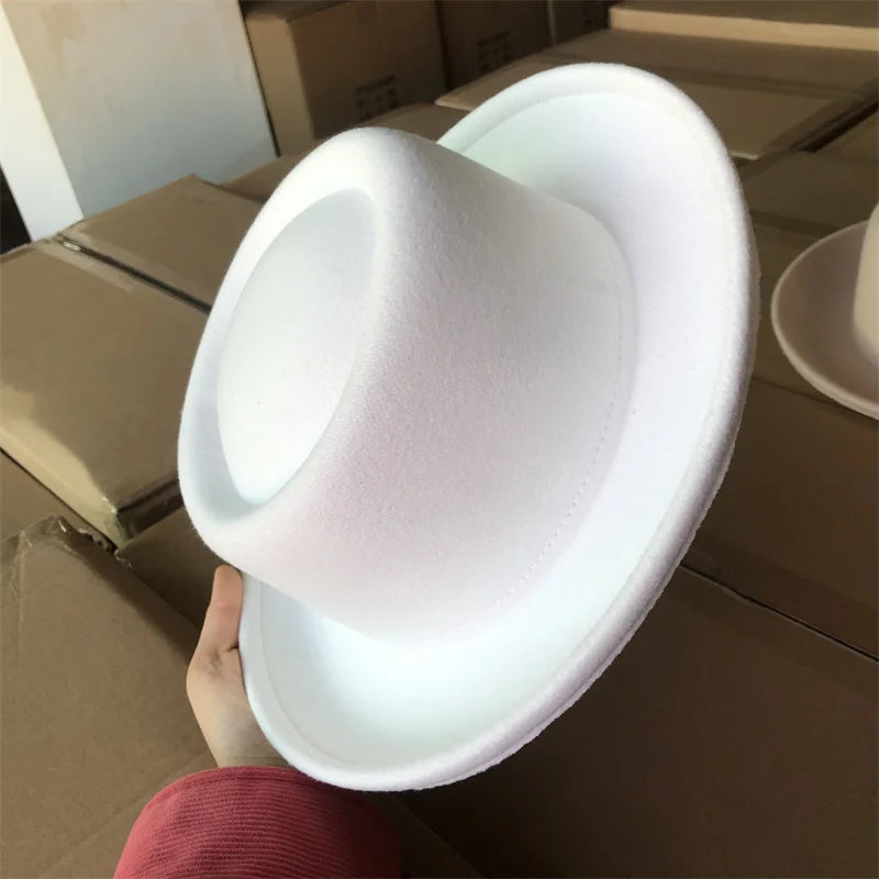 Men Women Autumn Winter Pork Pie Fedora Jazz Hat