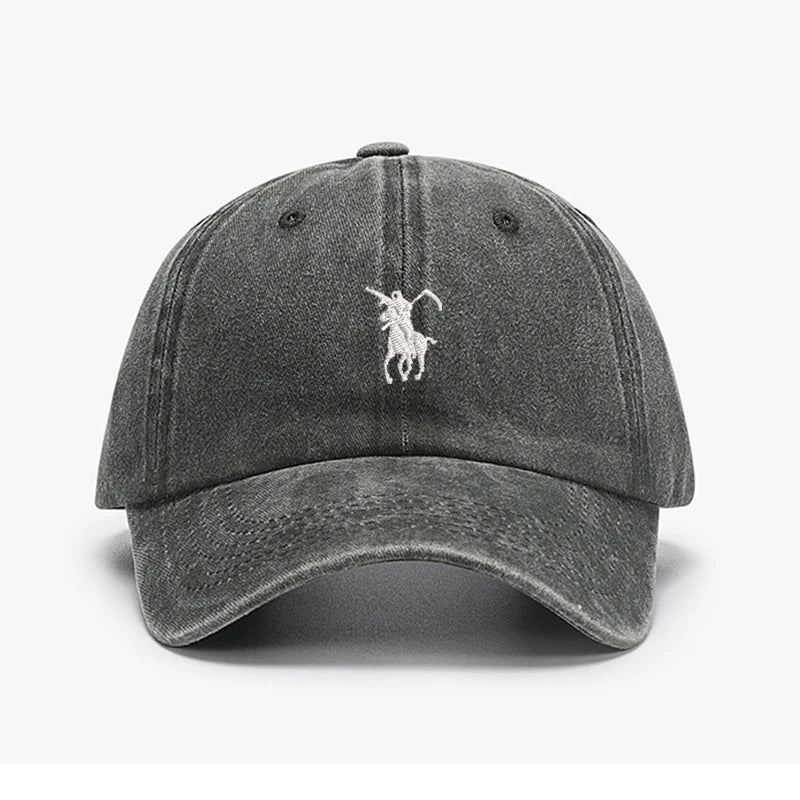 Grim Reaper Japan Embroidered Washed Cotton Baseball Cap