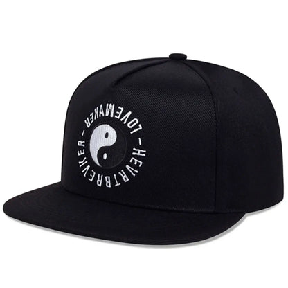 Unisex Tai Chi Eight Trigrams Embroidery Hip Hop Baseball Cap
