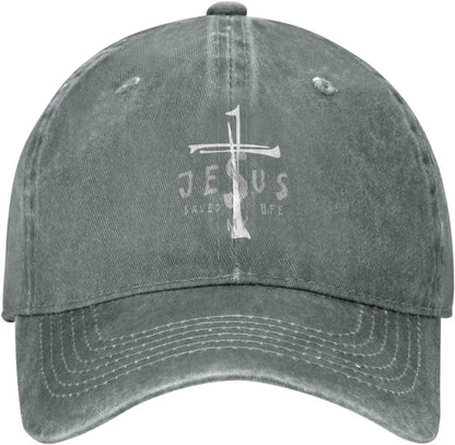 Jesus Saved My Life Cross Christian Baseball Cap