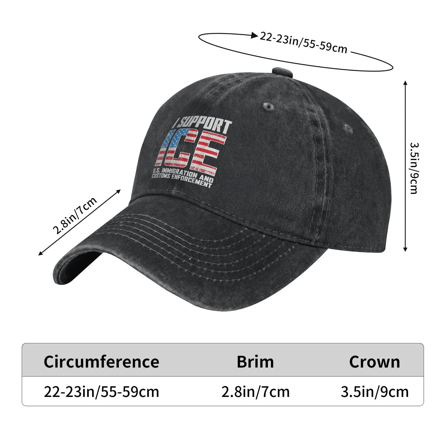 I Support ICE Trucker Adjustable Baseball Cap