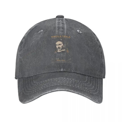 Nikola Tesla Distressed Washed Casual Baseball Cap