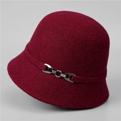Women's Premium Wool Buckle Winter Bucket Hat