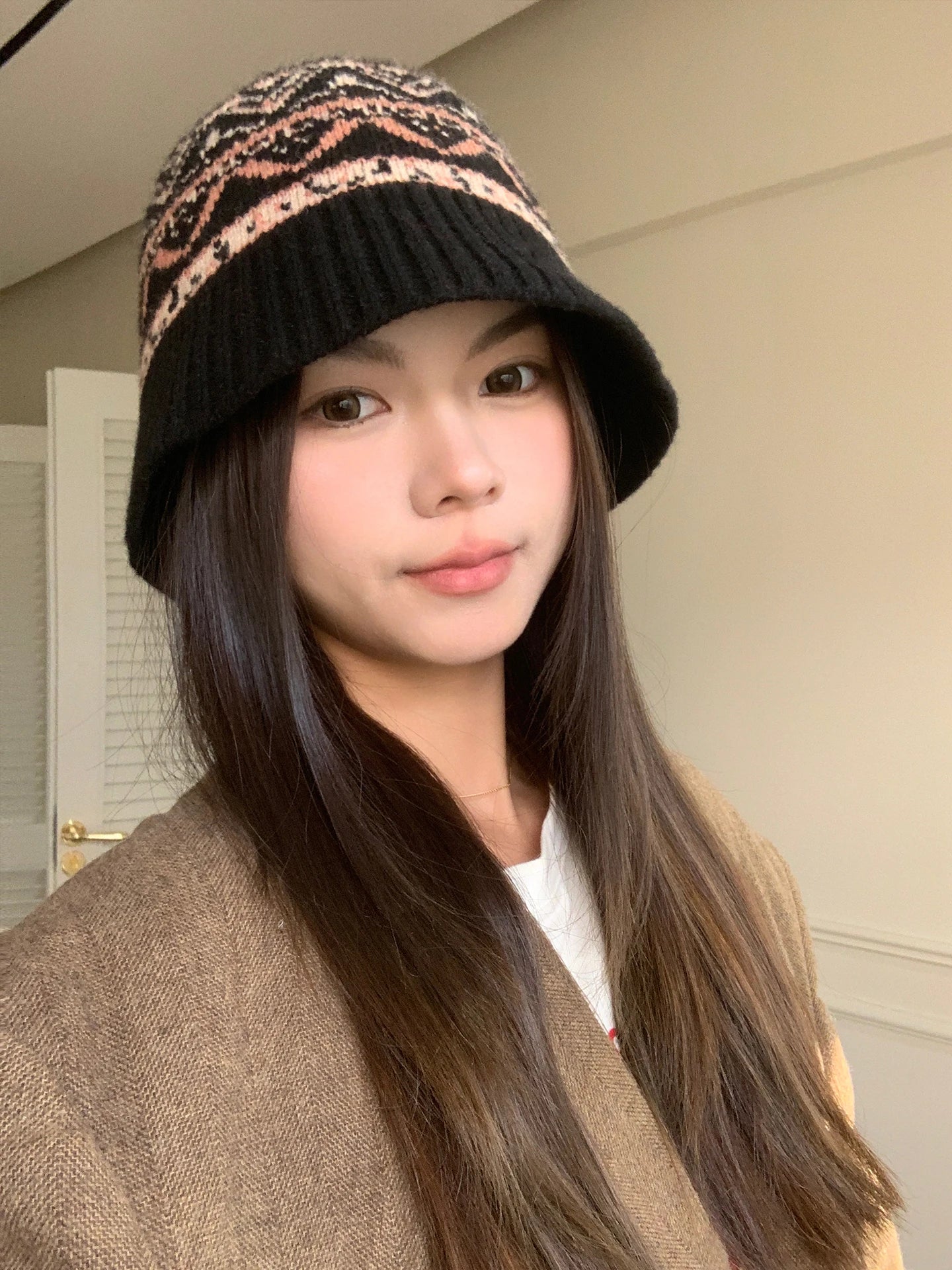 Fair Isle Wool Knit Winter Bucket Hat