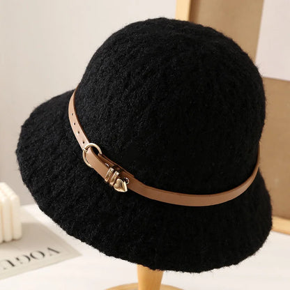Women’s Knitted Winter Windproof Bucket Hat