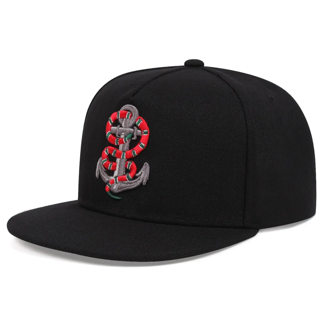 Anchor Snake Embroidery Baseball Cap Unisex