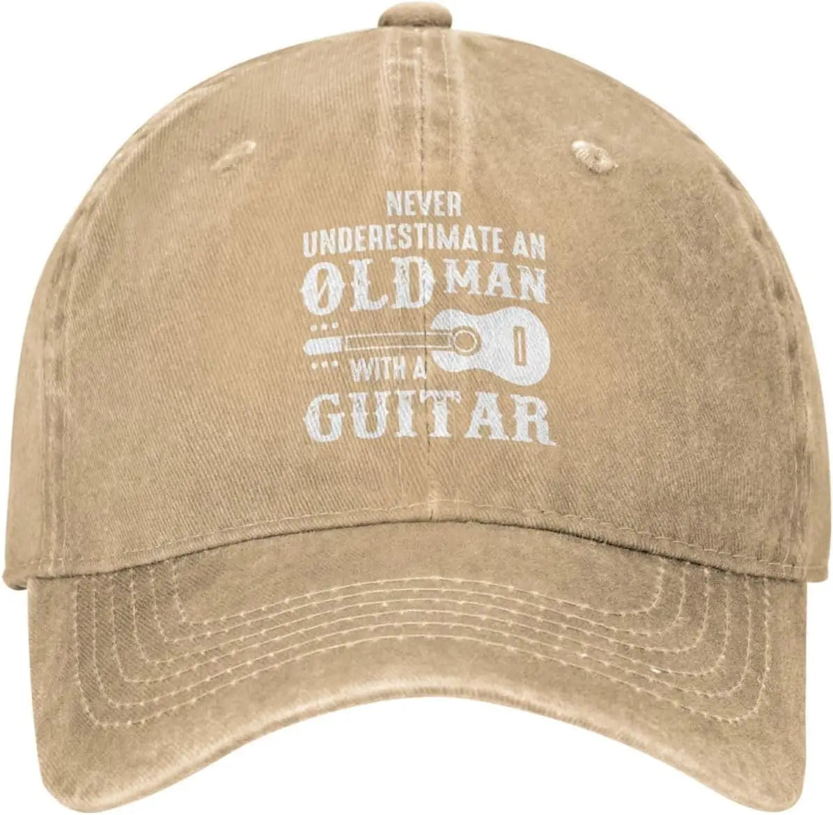 Never Underestimate Old Man With Guitar Baseball Cap