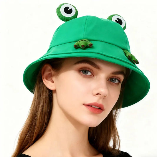 Cute 3D Frog Cartoon Bucket Hat
