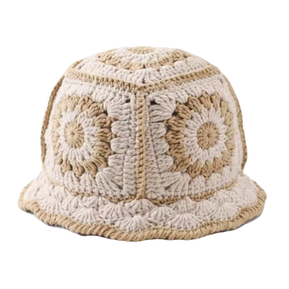 Casual Knitted Flower Hollow Fisherman Bucket Hat
