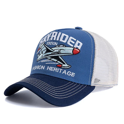 Sky Rider Embroidered Breathable Mesh Baseball Cap