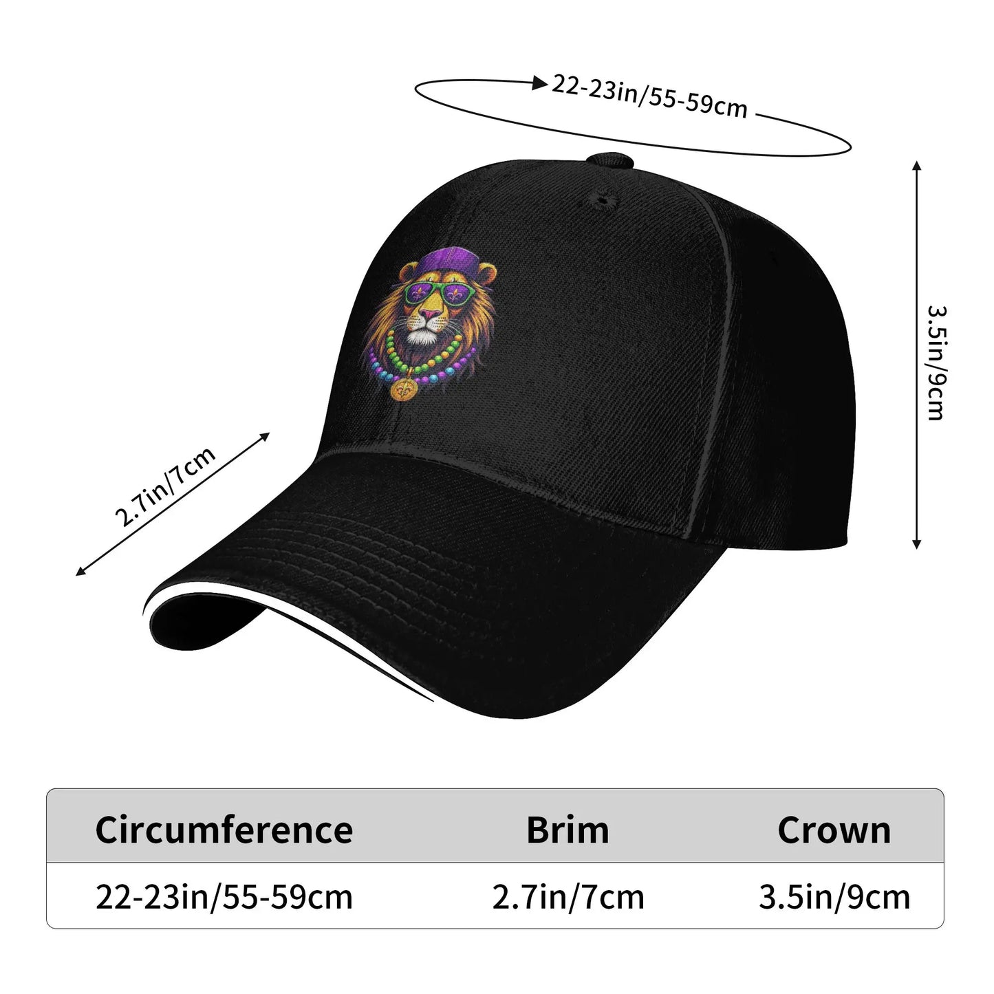 Mardigator Mardi Gras Lion Costume Baseball Cap