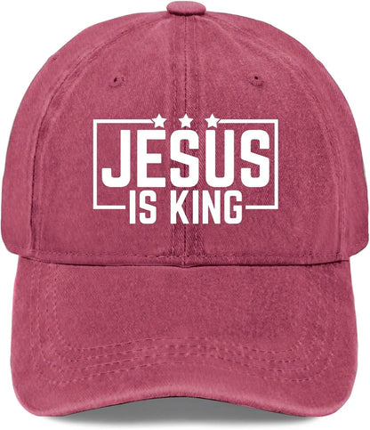 Jesus Is King Vintage Washed Baseball Cap