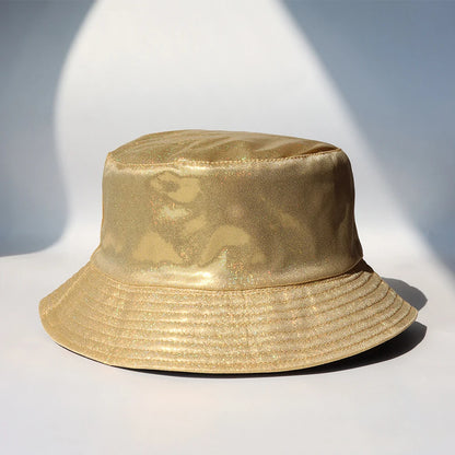 Laser Color Reversible Leather Bucket Hat Men Women