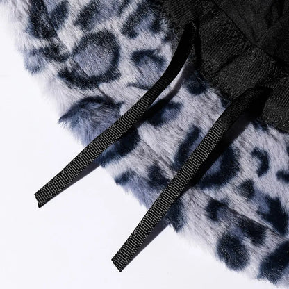 Retro Leopard Faux Fur Fluffy Bucket Hat
