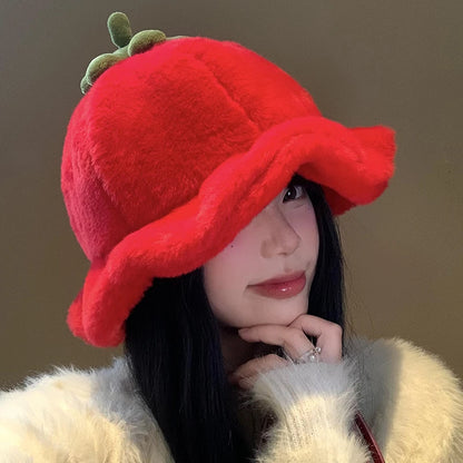 Cute Plush Autumn Winter Fisherman Bucket Hat