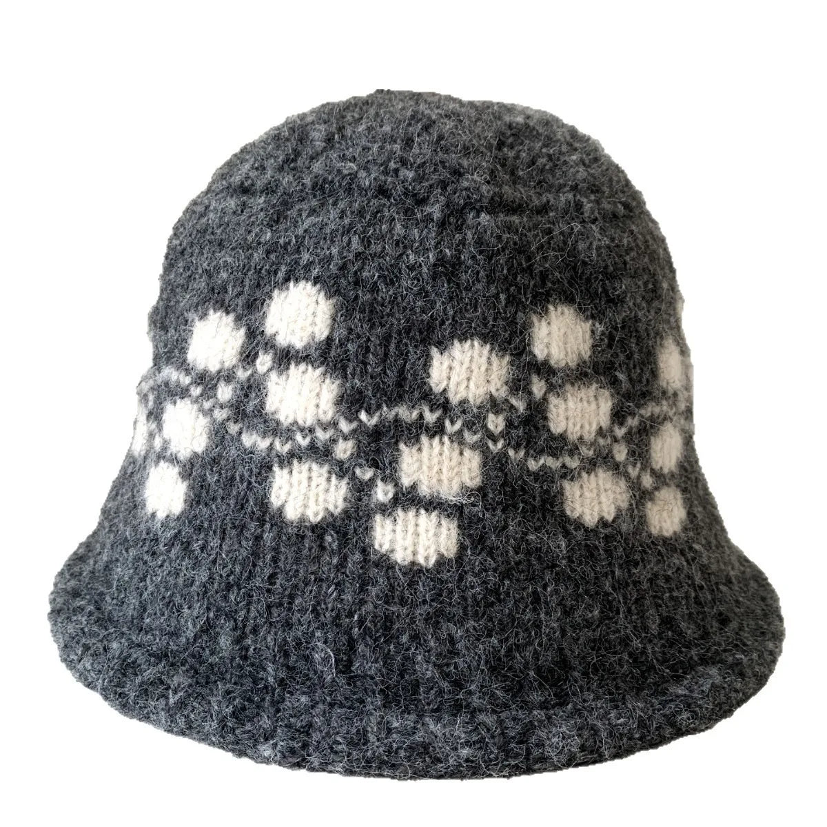 Fair Isle Knit Wool Bucket Hat